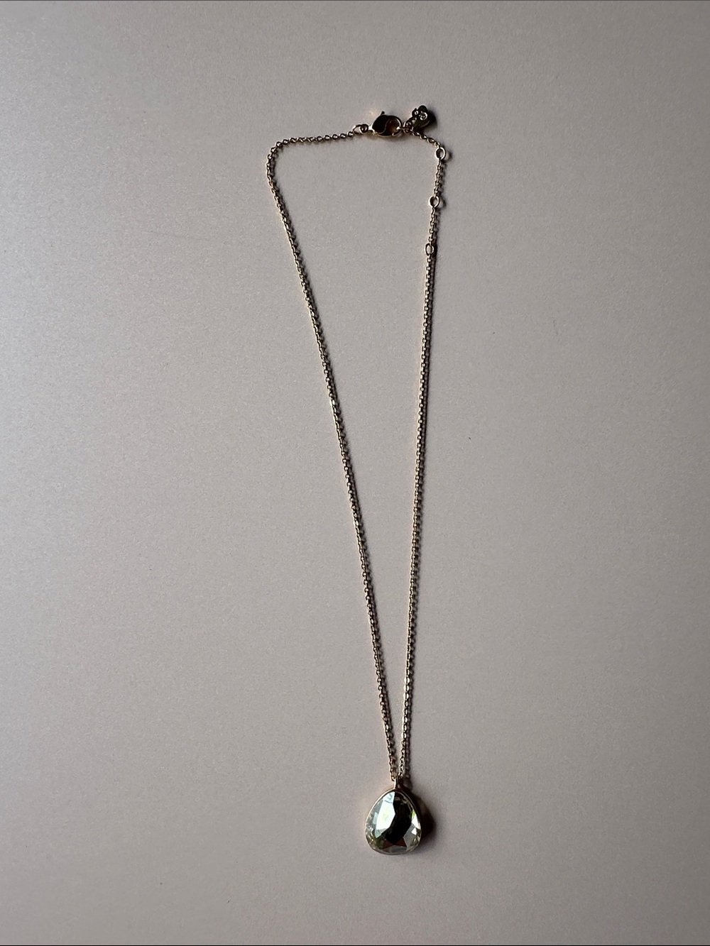 Swarovski Helios Desert Glow Teardrop Crystal Pendant Necklace